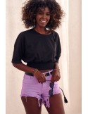 Pantaloni scurți din denim violet 6300 - Magazin online - Boutique